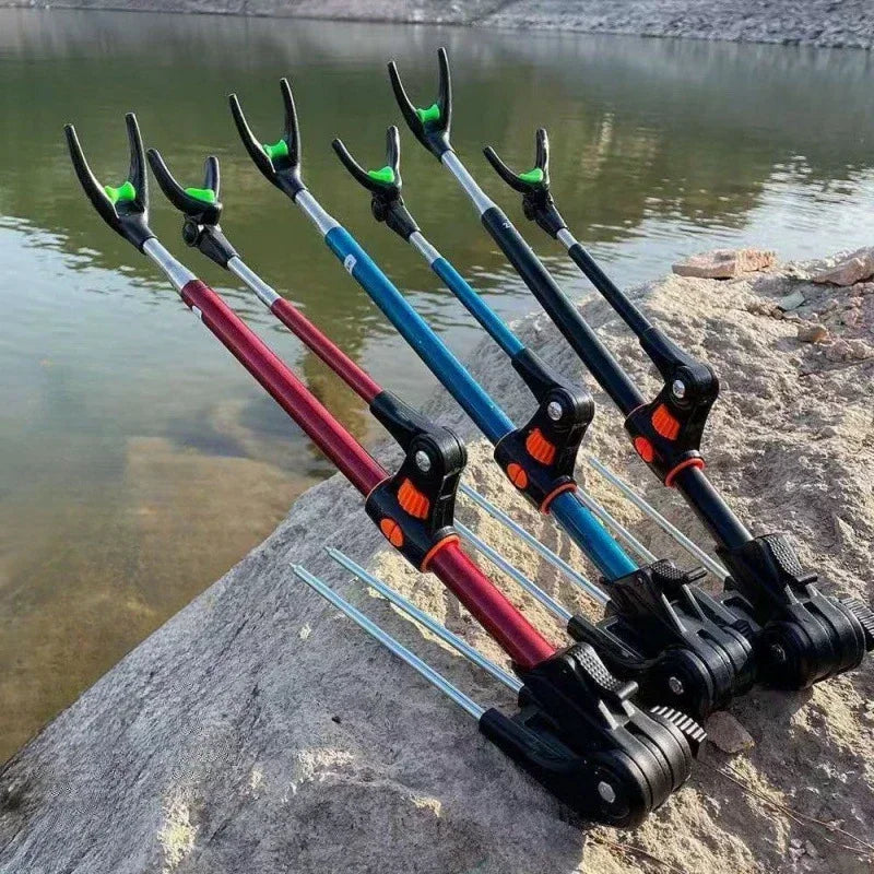 1.7M/2.1M/2.4M New Stainless Steel Thickened Telescopic Fishing Rod Bracket Fishing Rod Dual Purpose Bracket Fishing Rod Holder