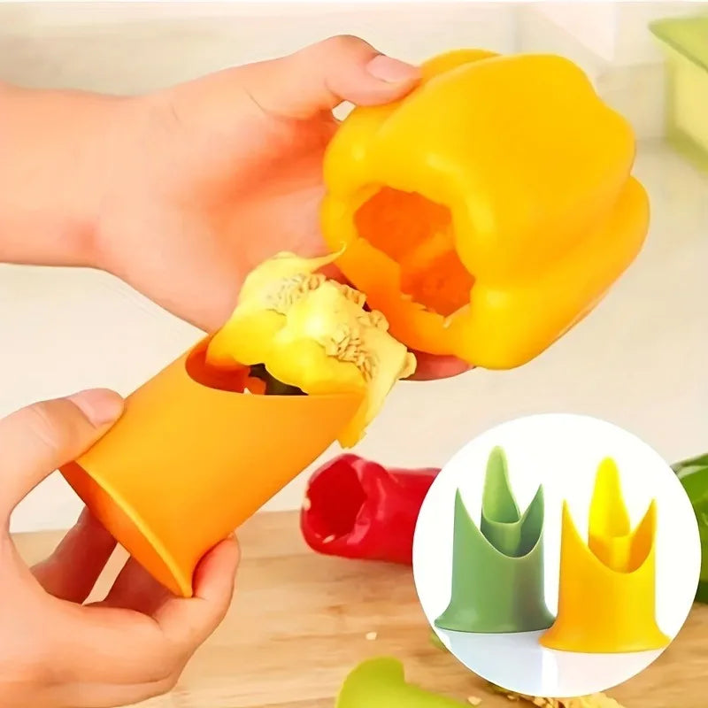 Slicer Vegetable Cutter Random Pepper Fruit Tools Cooking Device 2pcs Kitchen Seed Remover Creative Corer Cleaning Coring Gadget