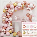 1set Rose Gold Balloon Garland Arch Kit with Pink Gold White Balloon for Graduate Day Proposal Valentine's Day Confession