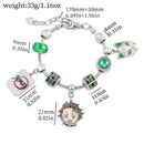 Demon Slayer Bracelet Metal Charm Beads Kimetsu No Yaiba Cosplay Women Men Jewelry Diy Gifts