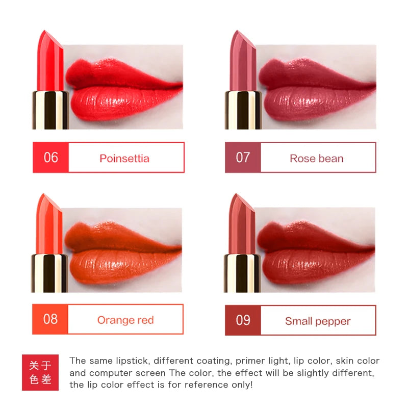 Matte Bullet Lipstick Nude 24h Long Lasting Waterproof Moisturizing Lip Stick Water Resistant Women Sexy Big Lip Makeup Cosmetic