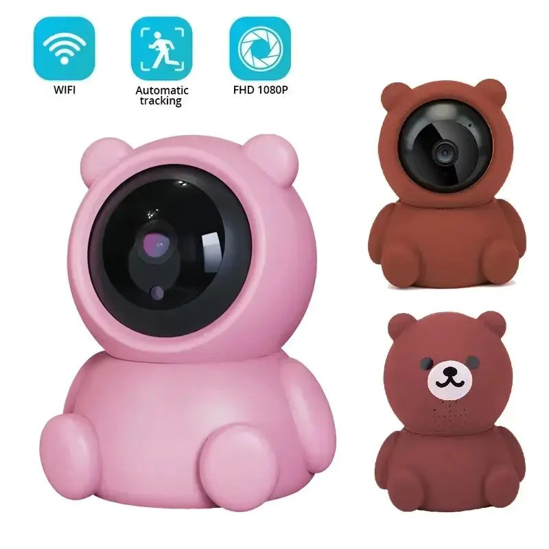 Smart Home Baby Security Monitor WiFi IP Camera Cartoon Bear Halloween Gift CCTV 1080P HD Surveillance Auto Tracking Camera