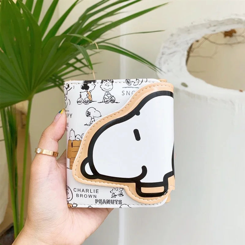 Snoopy Credit Card Holder Wallet Men Women PU Bank Cardholder Case Cute cartoon Leather Wallet with Money Clips birthday present