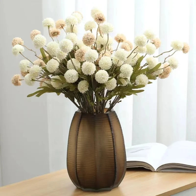 5 Heads Artificial Flower Dandelion Flower Ball DIY Home Wedding Decoration Bouquet Silk Fake Flowers Valentines Day Decor