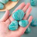 1pc High-quality Amazonite Stone Heart Crafts Crystal Carving Ornaments Energy Quartz Decorative DIY Jewelry Couple Gift
