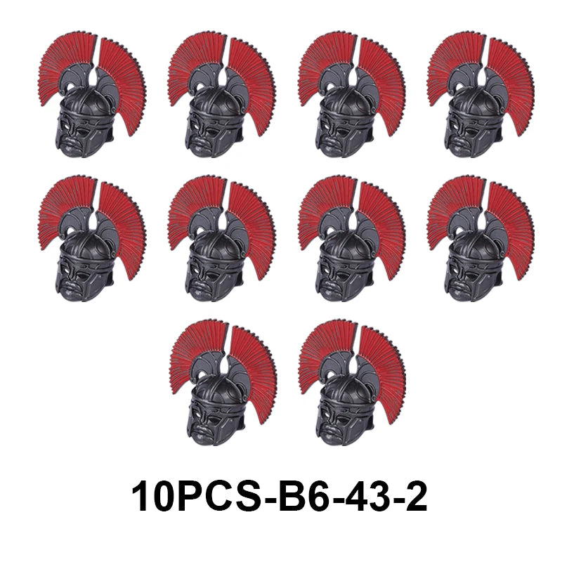 MOC Medieval Accessories Series Building Blocks Military Army Soldier Armour Shield Helmet Sword Crown Weapon Knight Bricks Toys