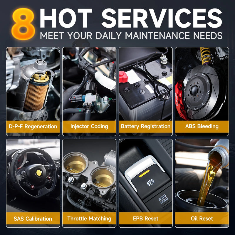 Foxwell NT624 Elite All System OBD2 Scanner Car Diagnostic Tool ABS,DPF,EPB,SAS,SRS,TPMS,Engine Scan OBD2 Code Reader 8 Reset