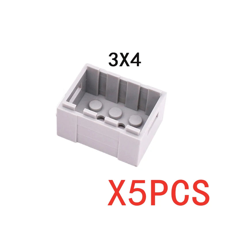 MOC Building Blocks Figures Accessories Cash Dollar Coin Bag Model Gold Silver Bar Colored Diamond Treasure Box Series Coffer