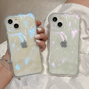 Transparent Bubbles Shape Curly capa for iPhone 13 14 12 Pro Max 11 12ProMax 15 Plus Case Glitter Shockproof Bumper Cover Soft