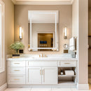 LUVODI Bluetooth Bathroom Mirror Time Temperature Display Wall Hang Vanity Mirror with Bluetooth Speaker Dimmable Anti-fog