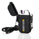 2024 New Waterproof Double Arc Lighter USB Rechargeable Windproof Plasma Lighter Outdoor Camping Flameless Smoking Accessories