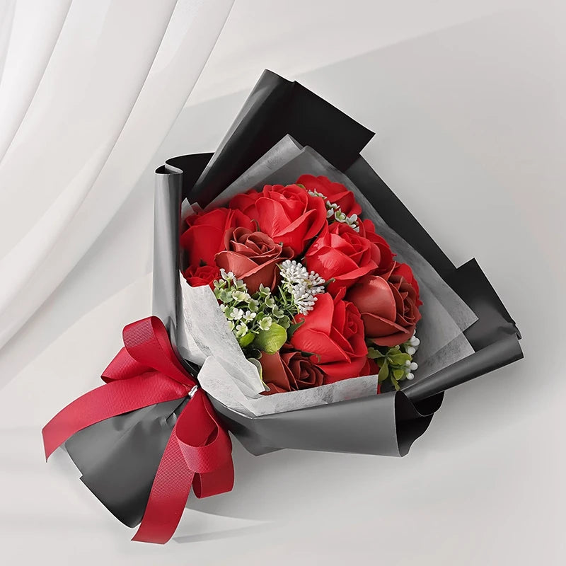 Soap Flower Bouquet Valentine's Day Gifts Creative Rose Soap Flower Mothers Day Gift Rose Soap Flower Creative Fake Flower Decor