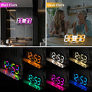 Deeyaple Tuya Digital Clock 3D Led Color Alarm Clocks Nordic Wall Clock  Calendar Thermometer Watch APP Table Clocks Night Light