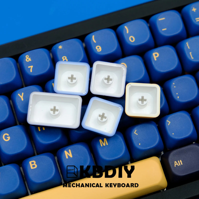 KBDiy GMK Keycaps PBT GMK Blue Samurai Keycap Custom Similar MOA KOA Profile for Gaming Mechanical Keyboard 130 Keys/Set for MX