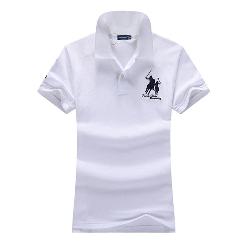 High-Quality Summer New Style Short-Sleeved Women's Big-Horse Polo Shirt Casual 100% Cotton Lapel Slim-fit Women'sTop Tees S-3XL