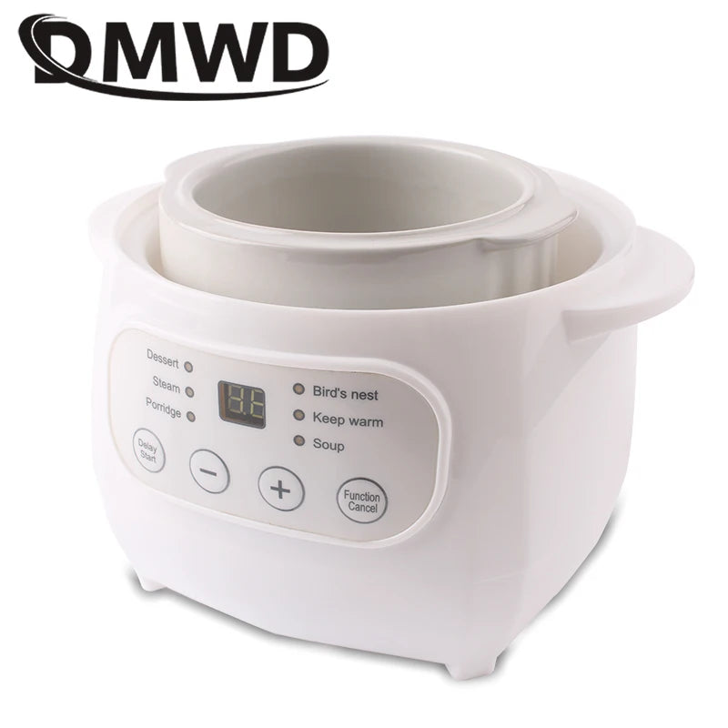 110V Electric Slow Cooker Food Steamer Ceramic Pot Multifunction BirdNest Soup Stew Pregnant Tonic Baby Supplement Heater Warmer