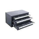SucceBuy Drill Bit Dispenser Cabinet Three-Drawer Drill Bit Organizer Cabinet Steel Drill Dispenser Organizer Cabinet Storage