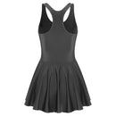 Womens Dresses Tank Dress Glossy Stretchy Sleeveless Solid Color Athletic Tennis Dress Nightwear Porno Clubwear Exotic Dresses