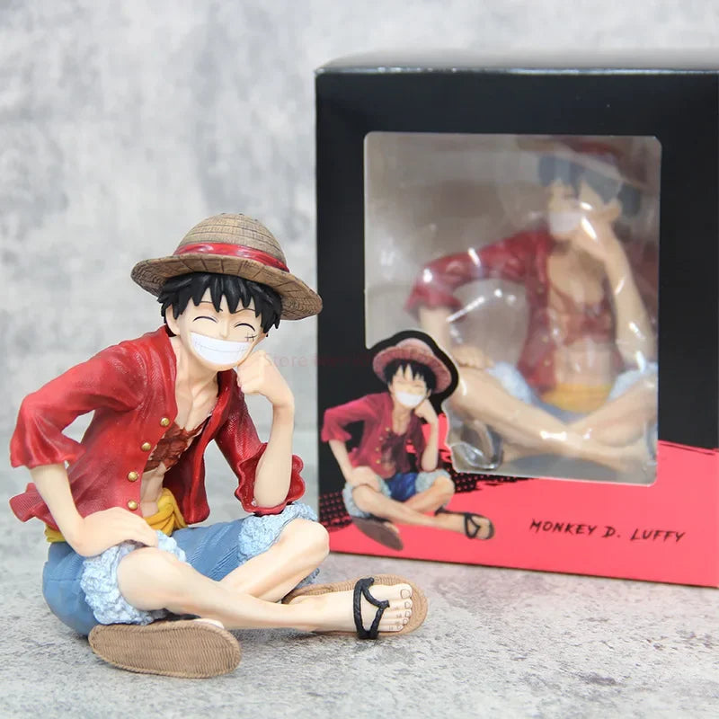 13cm Anime One Piece Luffy Figure Gk Straw Hat Manga Statue Desktop Decor Pvc Action Figurine Collection Model Toy