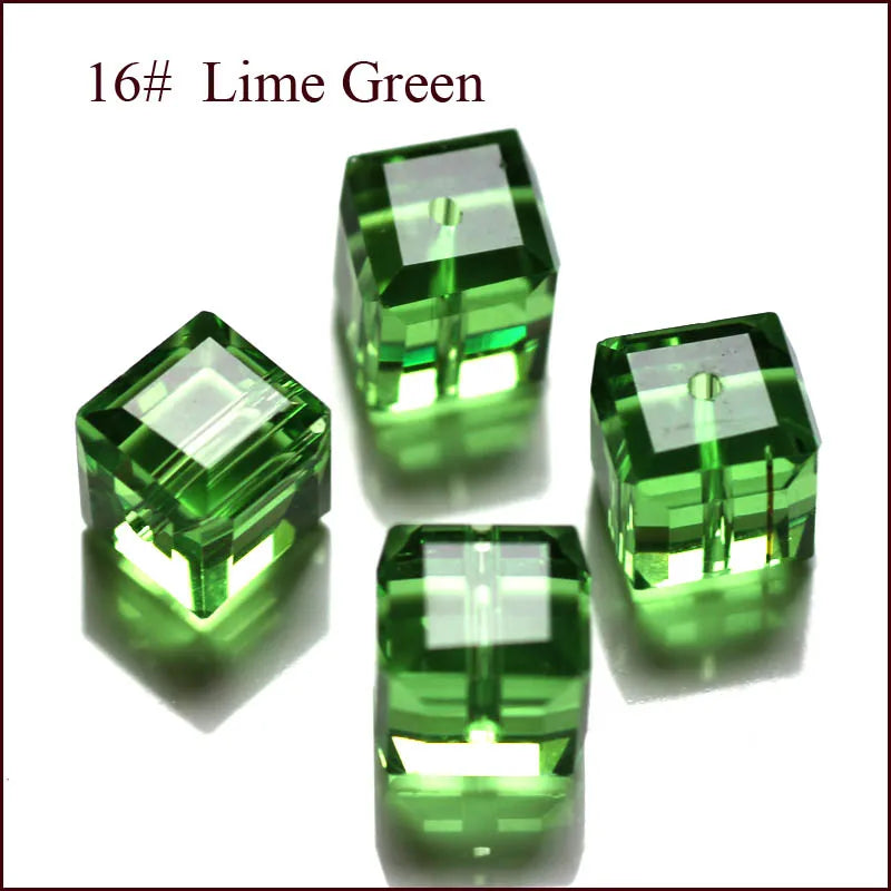 StreBelle AAA 50pcs/Lot Cube Loose Spacer Bead Jewelry Making Mix Colors 8x8mm Crystal Glass Beads Facet Square Shape