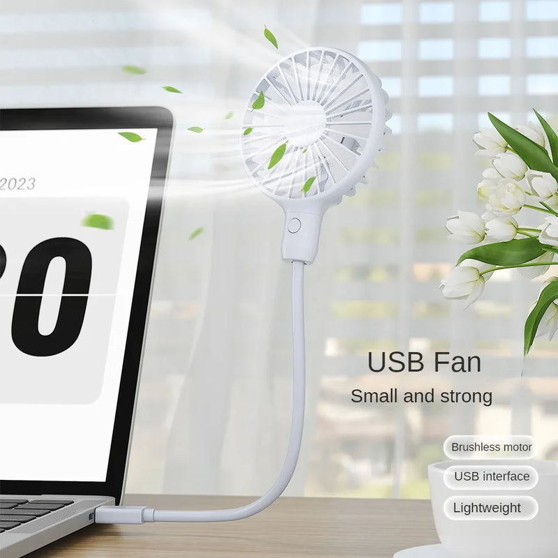 Creative Portable USB Small Fan with Switch 360 Degree Adjustable Mini Brushless Mute Fan Laptop for Home Dorm Office Outdoor