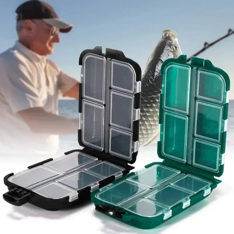 Fishing Tackle Box 10 Compartment Lure Hook Storage Case Double Sided Fishing Tool Organizer Multifunctional Bait Container