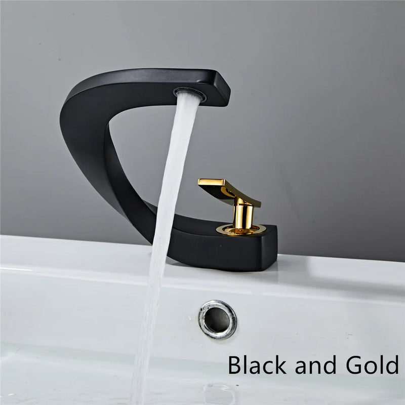 Tuqiu Bathroom Faucet Brass Rose Gold White Bathroom Basin Faucet Cold Hot Water Mixer Sink Tap Deck Mounted Black Rose Gold Tap