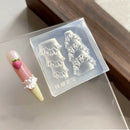 1Pc Cream Skirt Lace Heart  3D Acrylic Mold Nail Art Decorations  DIY Design Silicone Decorated  Nail Art Templates Nails  Mold