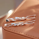 Kinel Fashion Geometric Hollow Pendant Earrings 585 Rose Gold and Silver Dichroic Plating Wedding Daily Fine Jewelry Gift