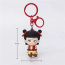 Nezha Ao Bing Anime Keychain Action Figures PVC/Acrylic Car Key Chain Ring Mini Figure Model Schoolbag Pendent Toy Kids Toy Gift