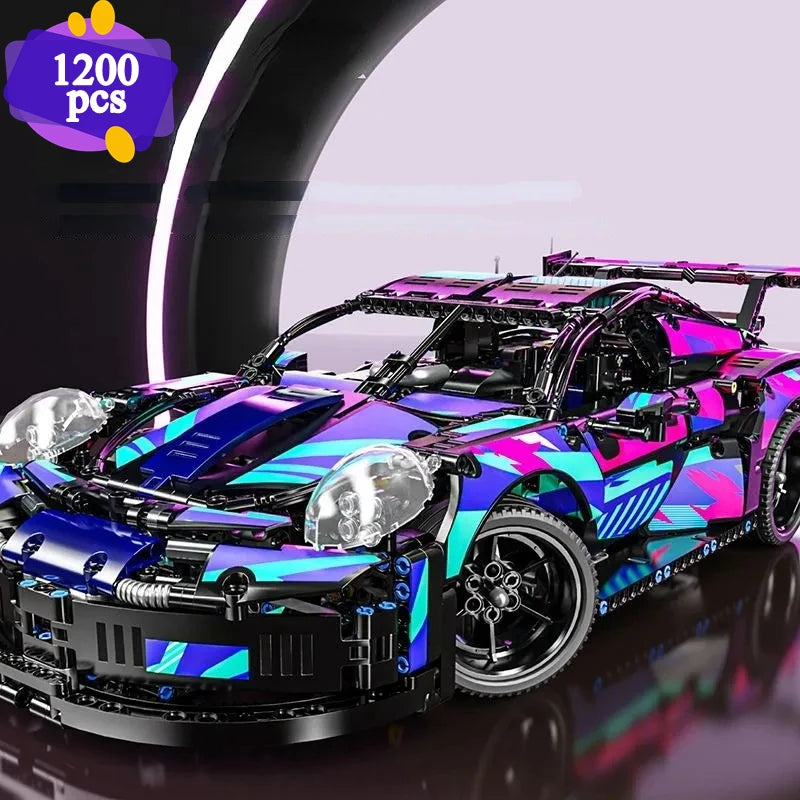 Compatible 42096 20097 City Technical Car Cyberpunk Speed Racing Vehicle Building Blocks Assembly Toys For Kid Birthday Gift