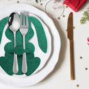 4Pcs Easter Bunny Felt Cutlery Holder Bag Happy Easter Decoration for Rabbit Cutlery Cover Bag Party Table Tableware Accessories