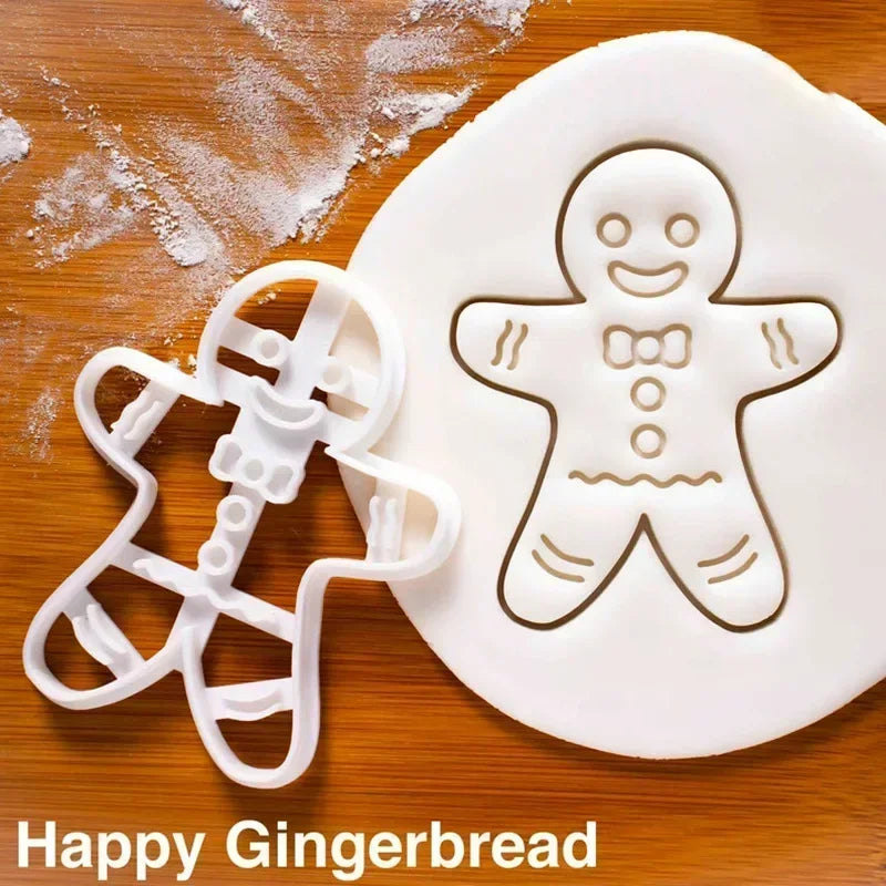 3/1pcs Christmas Gingerbread Cookie Cutter Gingerbread Man Skull Candy Biscuits Baking Mould For Xmas Halloween Party Cake Decor