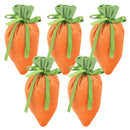 1Pc/10Pcs Easter Carrot Gift Bags Velvet Carrot Drawstring Bags Easter Candy Cookie Packaging for Kids Easter Decoration 2024