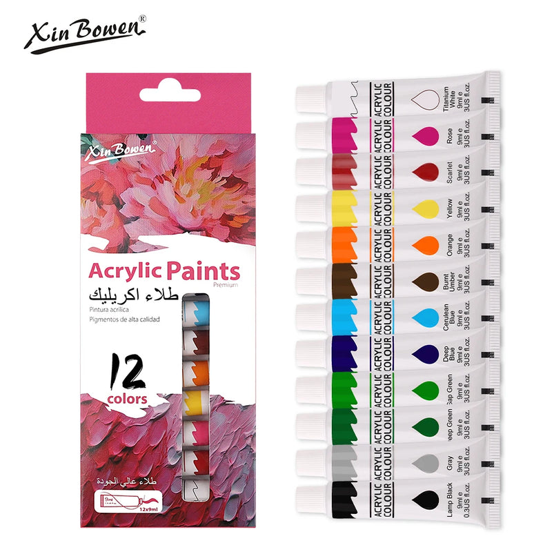 9mL, Acrylic Pigment for Student Art, Graffiti Painting, DIY Pigment, Hand Painted Walls, 12 Colors, Wholesale