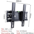 Universal Fixed TV Wall Mount Bracket  for Most 14-42" LED, LCD Plasma TVs Space Saving Tilts  Monitor stand Max VESA 200X200mm