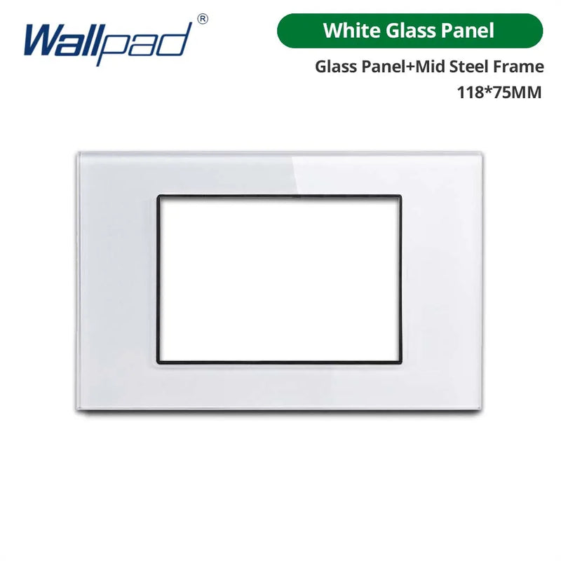 DIY Frame Only Wallpad Glass Aluminum Stainless Steel Panel 1 2 Gang Intermediate Reset Switch Brazil Socket 118*75mm