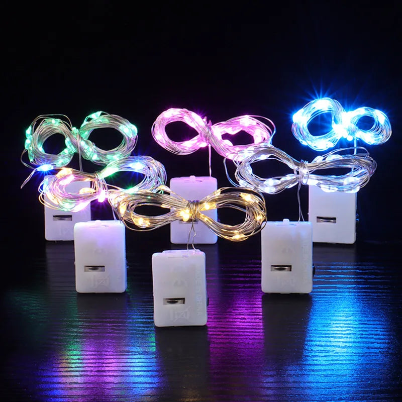 LED Light Strings Battery Powered Flashing Fairy Lights Wedding Christmas Party Gift Decorations Outdoor Garden Garland Lights