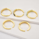 ANDYWEN 925 Sterling Silver 5 Color Summer Square Zircon CZ Resizable Rings New 2020 Fashion Round Adjustal Circle Women Jewelry