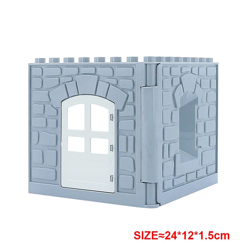 Large Building Block Assembly Accessories DIY Roof Wall Guardrail House City Farm Playground Series Set Gift Toys for Children