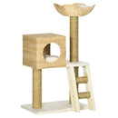 Pawhut Scratching Tree for Medium Cats Height 100.5cm with Cave Top Bed