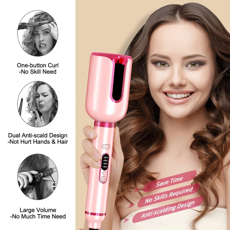 Flower Hair Waver Irons Automatic Hair Curling Iron Anti-Tangle Ceramic Rotating Hair Curler Large Slot Styling Appliances