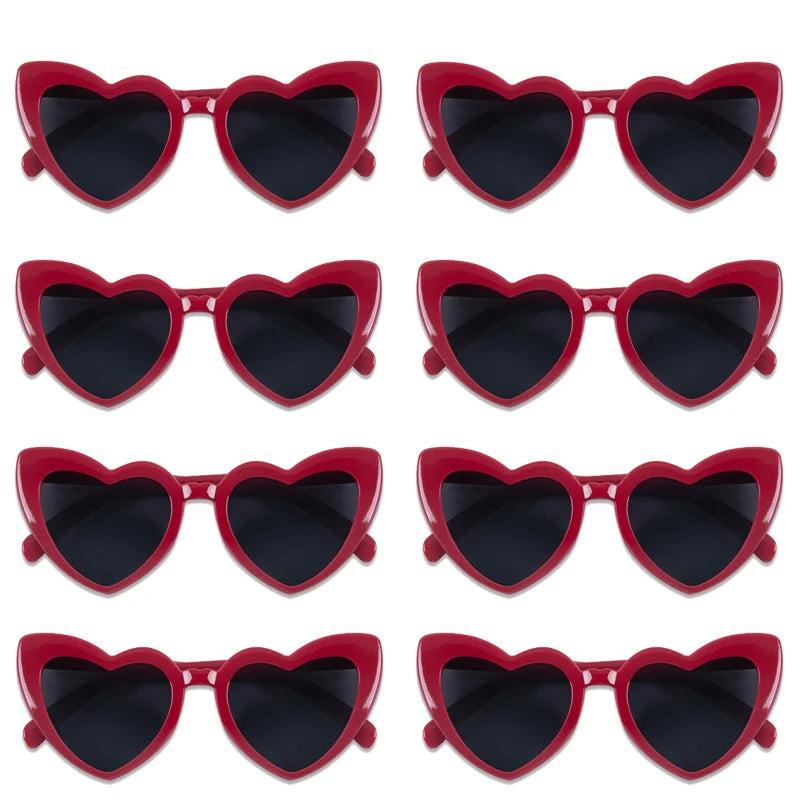8pcs/6pcs Bachelorette Hen Party Sunglasses Black Heart Shaped Glasses Bride To Be Bridesmaid Gifts Wedding Bridal Shower Decor