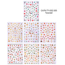 3/4/7pcs 3D Autumn Winter Nail Art Stickers Pumpkin Maple Leaves Squirrel Rabbit Flowers Decal For Thanksgiving Day Manicure DIY