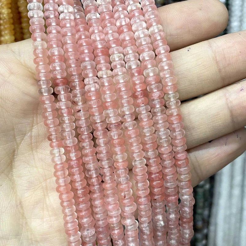 Natural Agates Tiger Eye Chalcedony Jades Stone Round Rondelle Spacer Beads For Jewelry Making Diy Bracelet Accessories 2X4mm