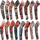 New Flower Tattoo Arm Sleeves Seamless Outdoor Riding Sunscreen Arm Sleeves Sun Uv Protection Arm Warmers For Men Women