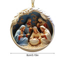 2024 Nativity Scene Hanging Ornaments Christmas Decoration Wall Hanging Jesus Angel Easter Christ Room Home Decorations