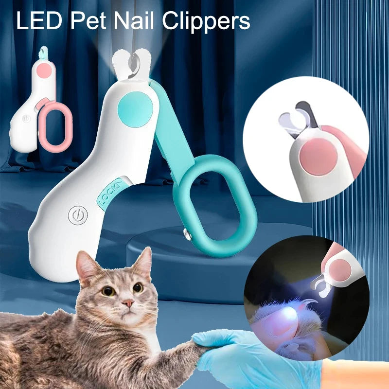 Mini Pet Nail Trimmer, Suitable for Cats and Dogs, LED Illumination, Lightweight and Portable, Accurate Bloodline Positioning