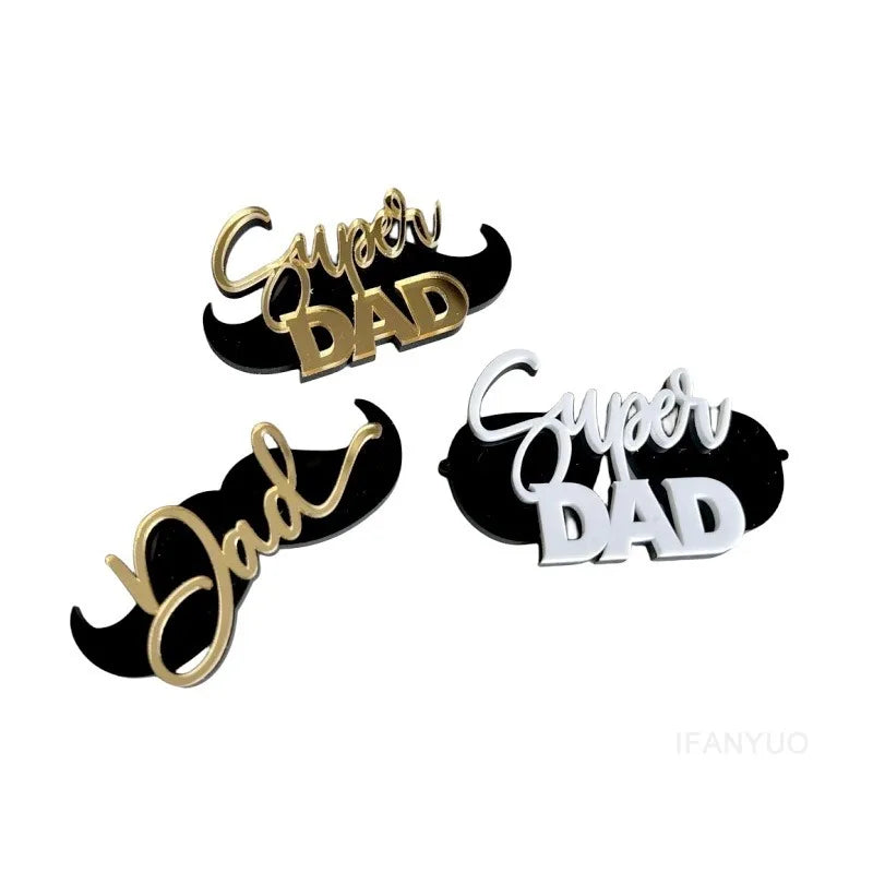 10Pcs Acrylic Dad Birthday Cakes Topper for Father's Day Party DIY Baking Cupcake Decor Tools Happy Birthday Decoration Supplies