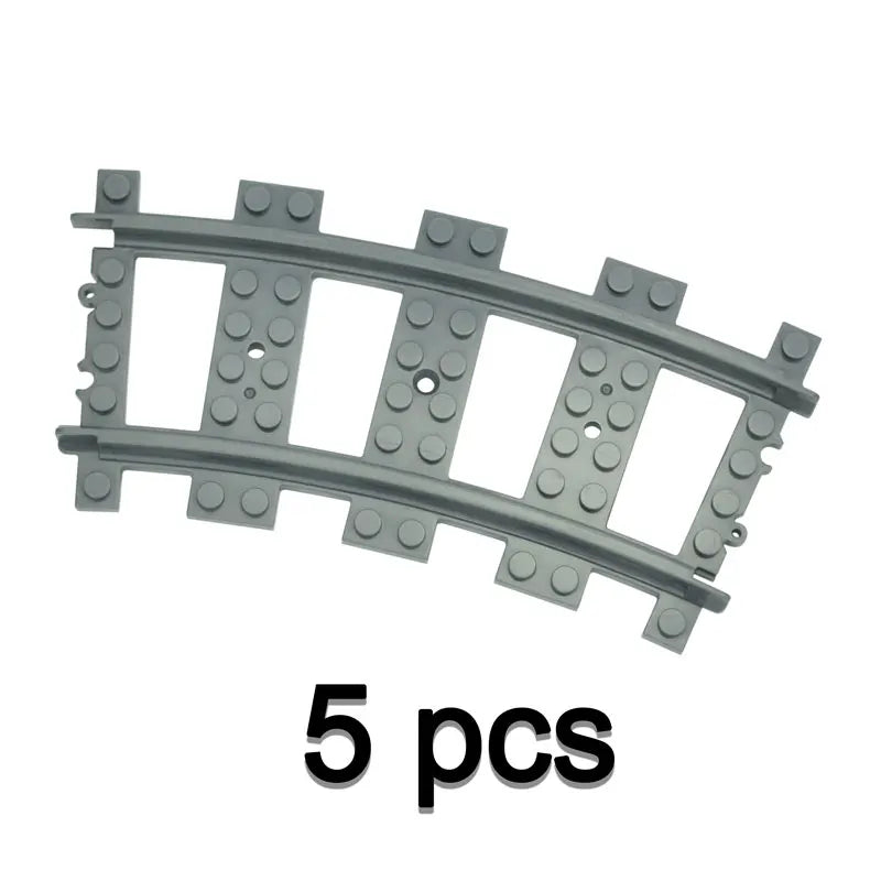 City Trains Train Track Rail Bricks Model  Toy Soft Track& Cruved& Straight for Kids Gift Compatible All Brands Railway Leduo